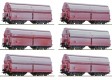 75938 Roco Set of 6 Swing roof  hopper cars type Tal (Weathered)